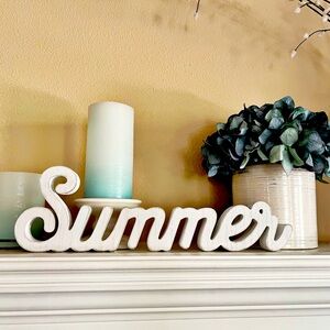 Summer Script Wooden Tabletop Decor Sign